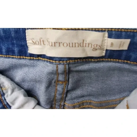 Soft Surroundings Jeans Womens Size 10p Skinny Ankle Glitter Stripes On Sides - Picture 4 of 11